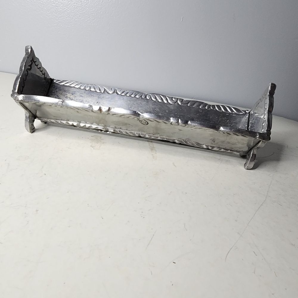 Vintage Silver Sugar Cube or Butter Tray made in India ihi footed